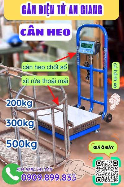 Cân điện tử An Giang - cân heo 200kg 300kg 500kg chốt số & chống nước