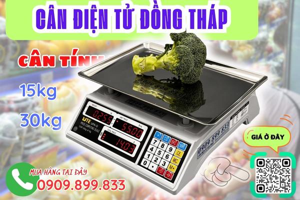 Cân điện tử Đồng Tháp - cân tính tiền siêu thị 15kg 30kg