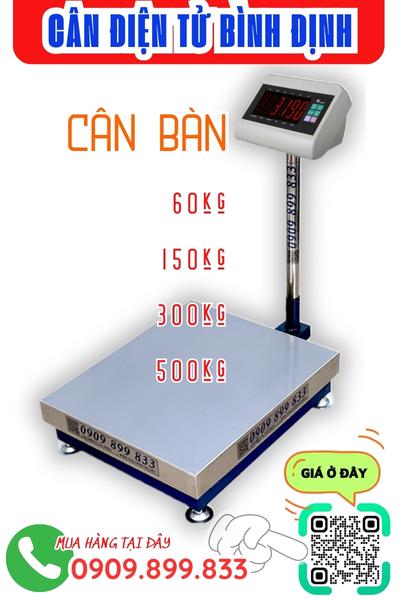 Cân điện tử Bình Định - cân bàn 60kg 100kg 150kg 200kg 300kg 500kg