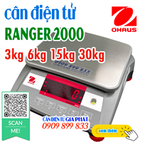 Cân điện tử Ohaus Ranger 2000, 
cân điện tử Mỹ 3kg 6kg 15kg 30kg