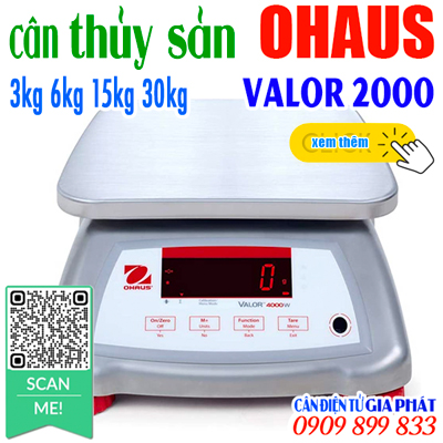 Cân điện tử Ohaus Valor 2000 3kg 6kg 15kg 30kg chống nước