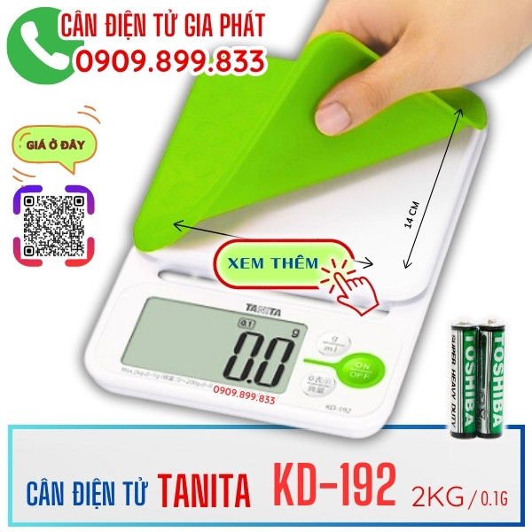 Cân điện tử Tanita KD192 2kg/1g Nhật TpHCM Bình Phước Gia Lai Đăk Nông