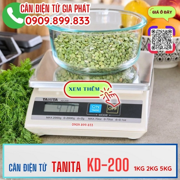 Cân điện tử Tanita KD200 2kg/2g Nhật Bình Thuận Vũng Tàu Long An Tây Ninh