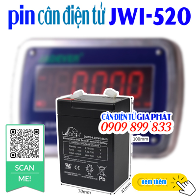Pin bàn cân điện tử JWI-520 150kg - CÂN GIA PHÁT