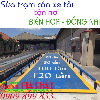 Sửa trạm cân xe tải ô tô ở Biên Hòa Đồng Nai 40 60 80 100 120 tấn