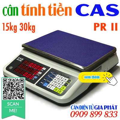 Cân điện tử tính tiền bán hàng, cân điện tử Cas PR II 15kg 30kg