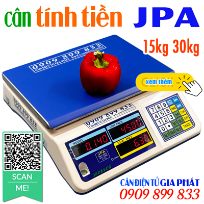 Cân tính tiền siêu thị JPA 15kg 30kg, cân tính tiền JPA led đỏ