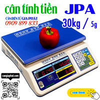Cân tính tiền siêu thị JPA 15kg 30kg, cân tính tiền JPA led đỏ