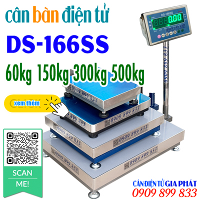 cân điện tử DS-166SS inox chống nước 30kg 60kg 100kg 150kg 200kg 300kg 500kg