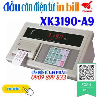 Đầu cân điện tử XK3190-A9 in bill