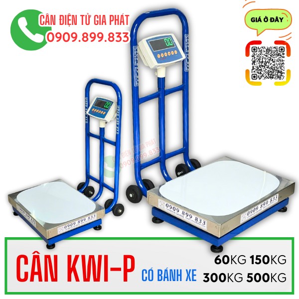 Cân điện tử Kanext KWI-P có bánh xe 100kg 200kg 300kg 500kg