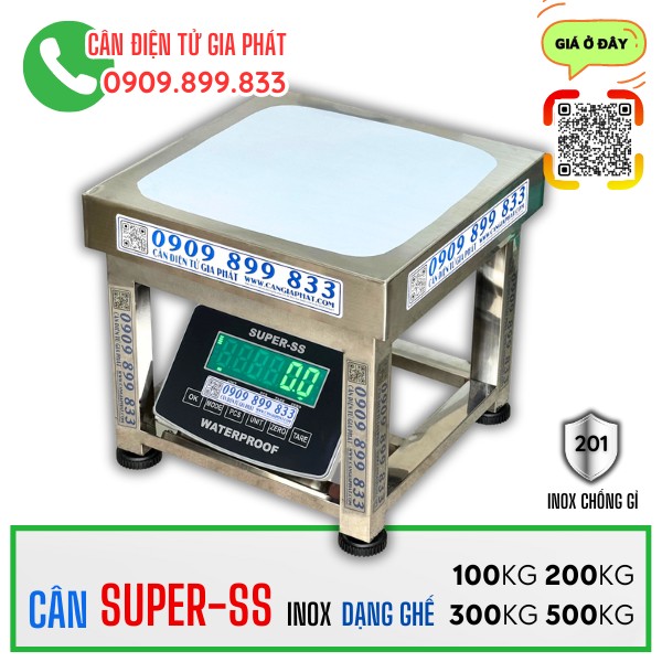 Cân điện tử Super-SS 100kg 200kg 300kg 500kg inox