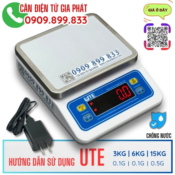 Hướng dẫn sử dụng cân điện tử UTE 3kg 6kg 15kg chống nước
