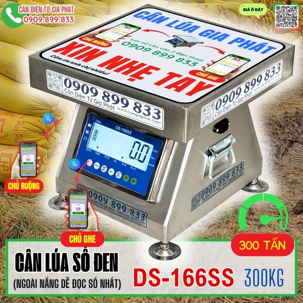 Cân điện tử cân lúa số đen DS-16SS 200kg 300kg (inox chống nước IP68 tốt nhất)