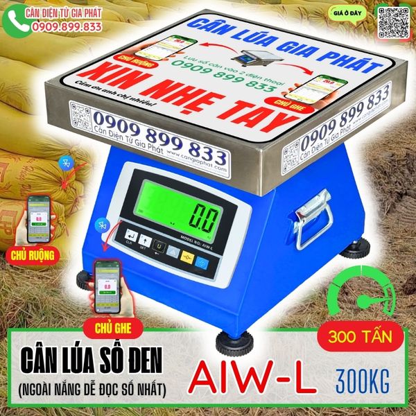 Cân lúa số đen 200kg 300kg 500kg ngoài trời nắng dễ đọc số nhất