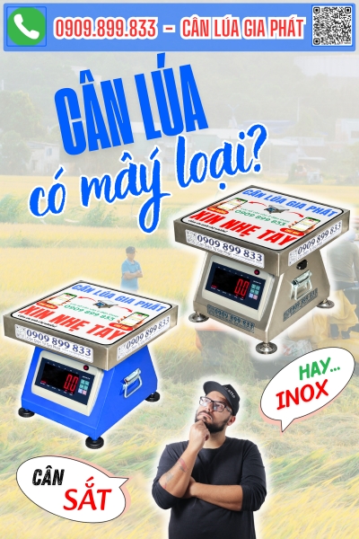 Cân lúa điện tử có mấy loại cân sắt cân inox chống nước tốt hơn