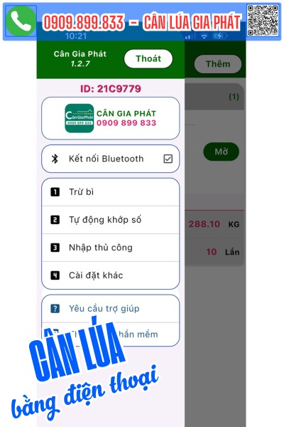 Cân lúa bằng điện thoại APP CÂN LÚA V5 