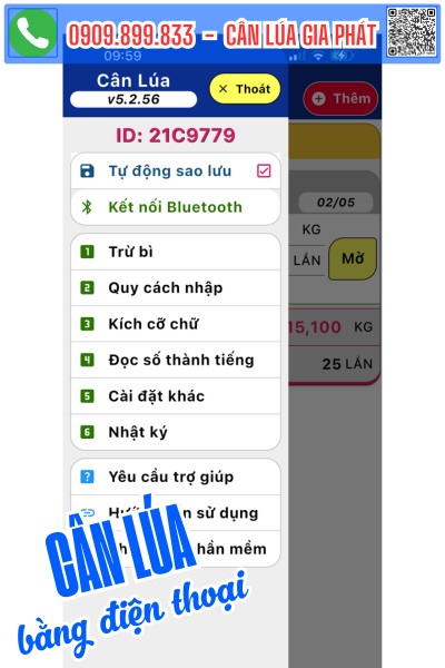 Cân lúa bằng điện thoại - Cân Điện Tử Gia Phát