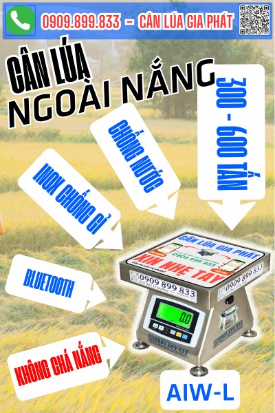 Cân điện tử cân lúa AIW-L số đen nền vàng dễ đọc số