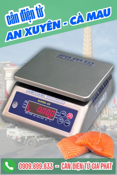 Cân điện tử An Xuyên Cà Mau inox 304 cân hải sản