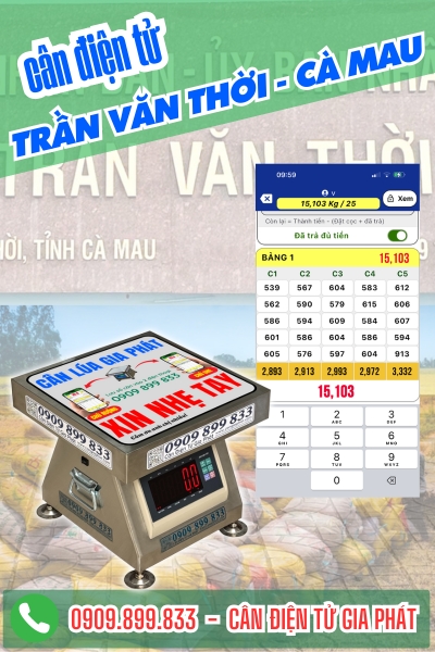 Cân điện tử ở Trần Văn Thời Cà Mau - Cân Gia Phát
