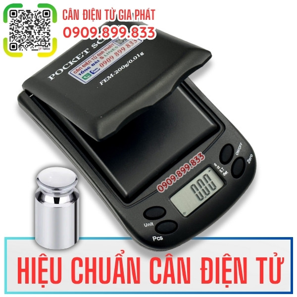 Hiệu chuẩn cân điện tử Pocket 200g bằng quả cân chuẩn 200g